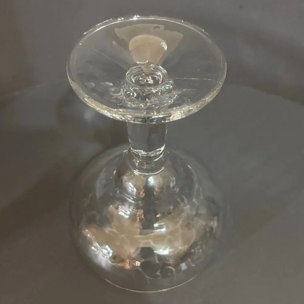 LIBBEY MARGARITA GLASSES Set of 4 Yucatan Pattern Clear Hammered Glass 13.5 oz